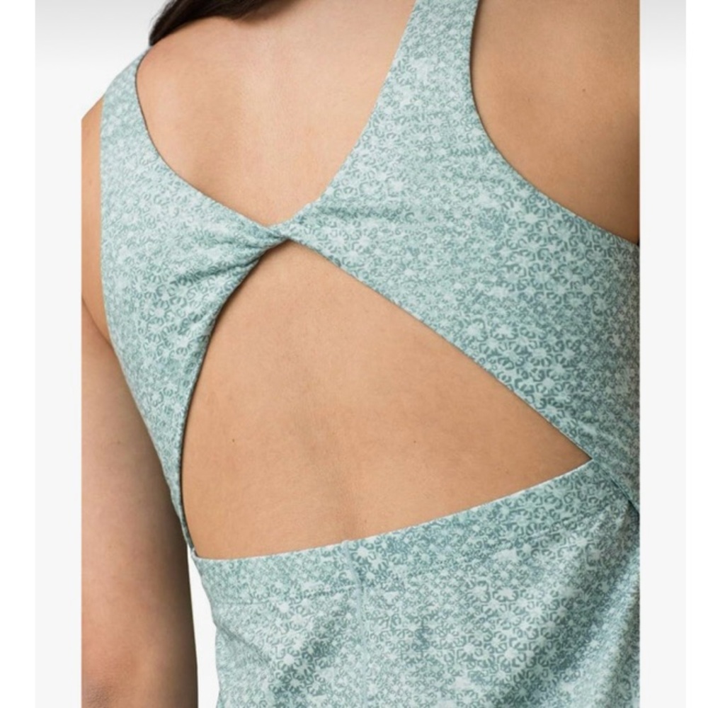🤍PRANA Skypath Dress Sky Blue Green Halter cut out Backless Sundress - Picture 3 of 12